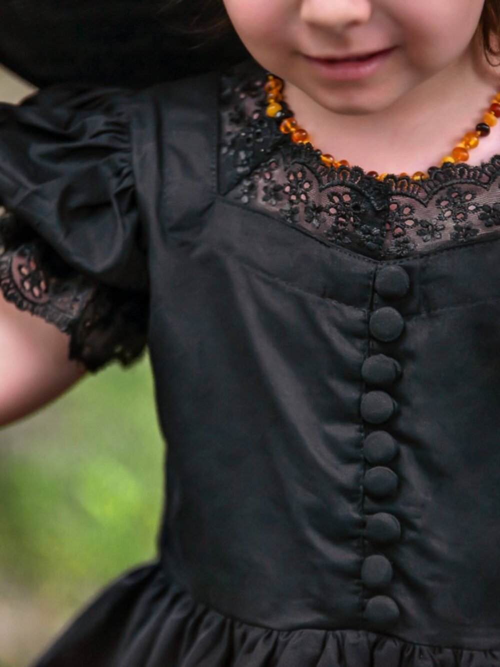 Short black dress, witch dress, black costume costume dress for girls - Picture 2 of 7